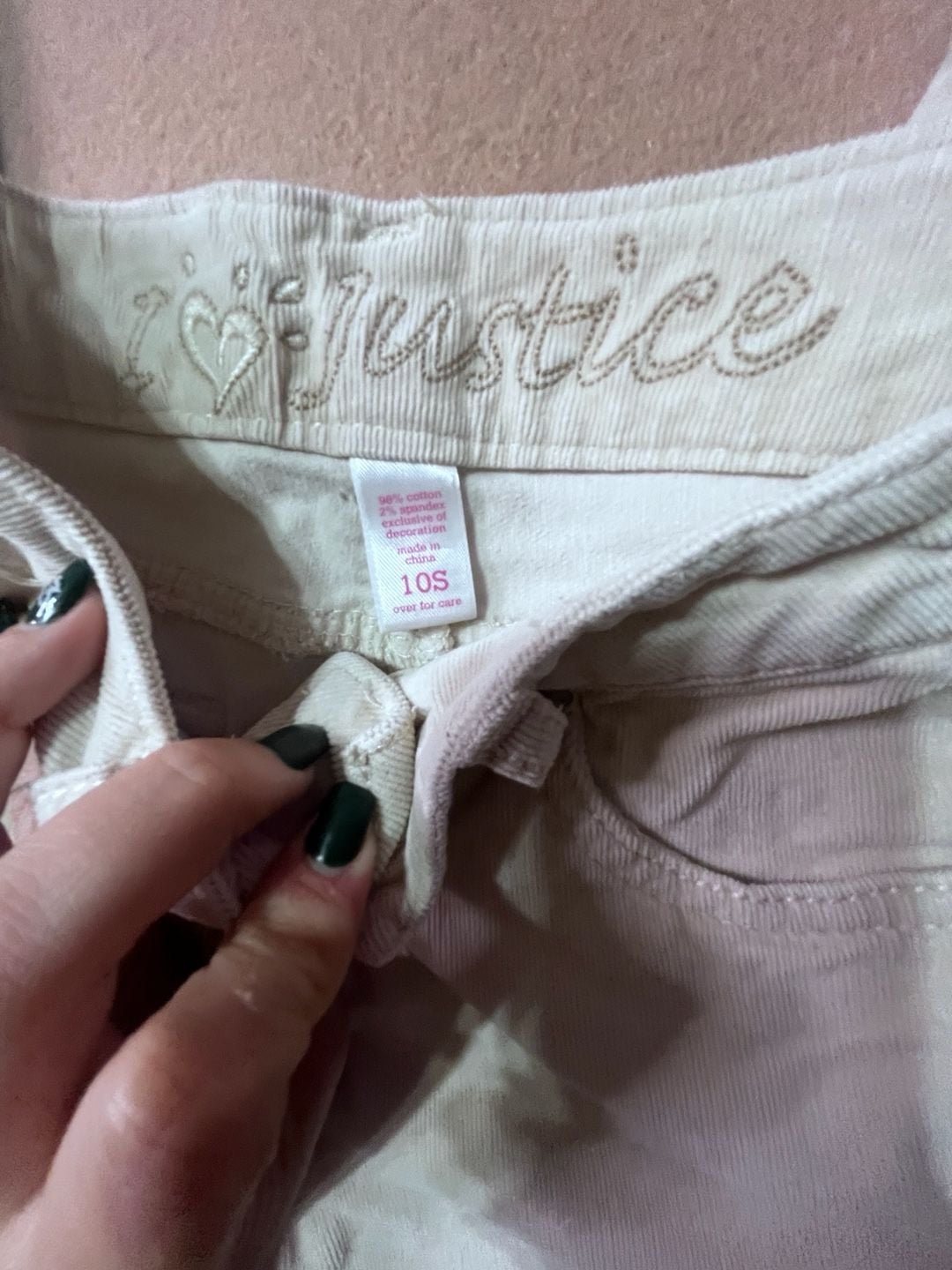 Justice Skinny Corduroy Pants Size 10S 3