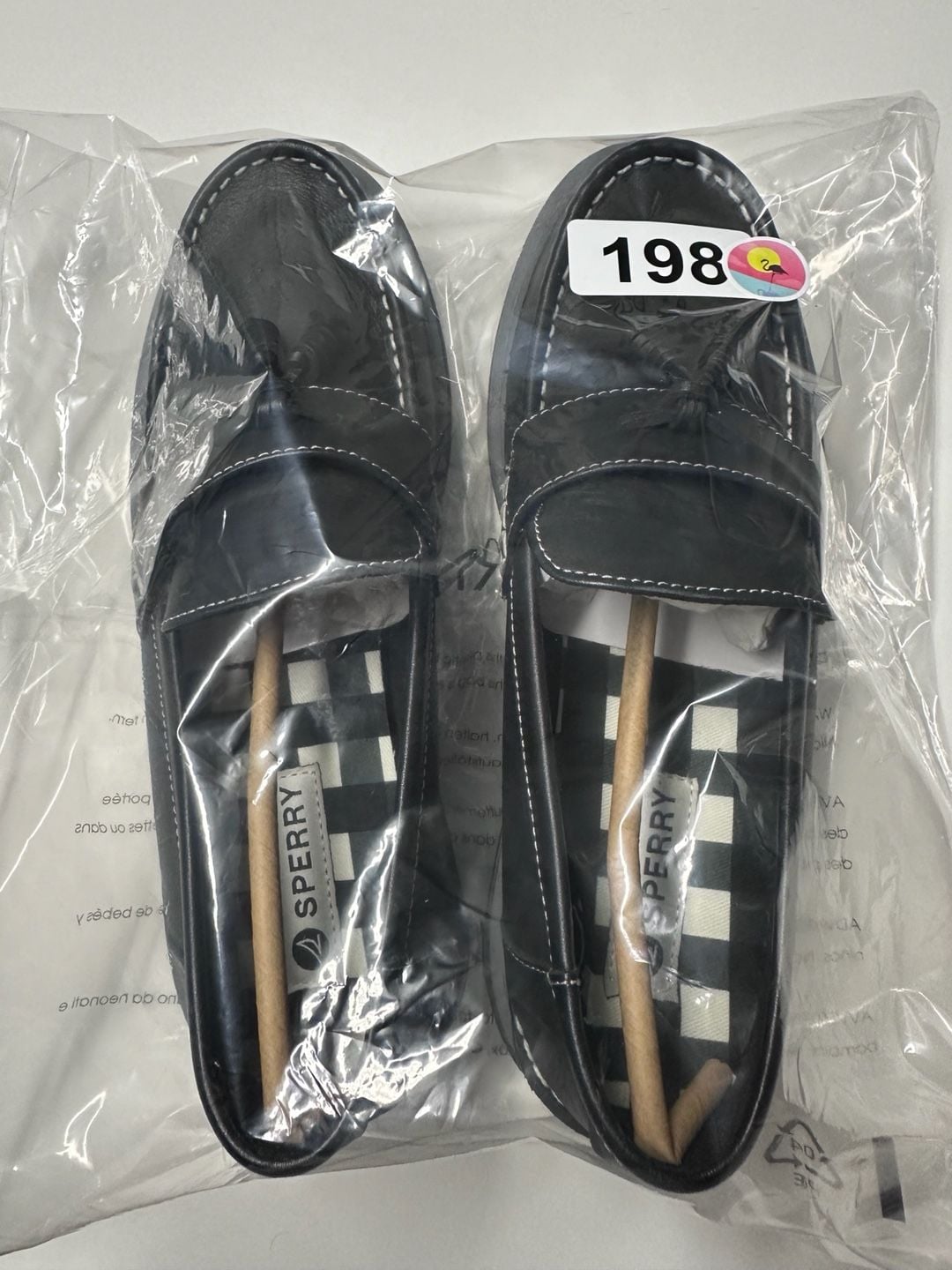 Sperry Bayside Loafer Size 9.5 Black Leather Tassel Platform 7