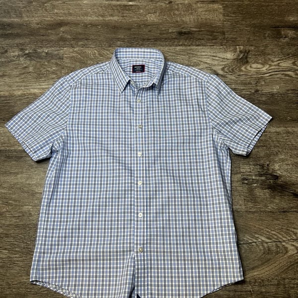 UNTUCKit Dante Short-Sleeve Button-Down Shirt Size Medium Plaid
