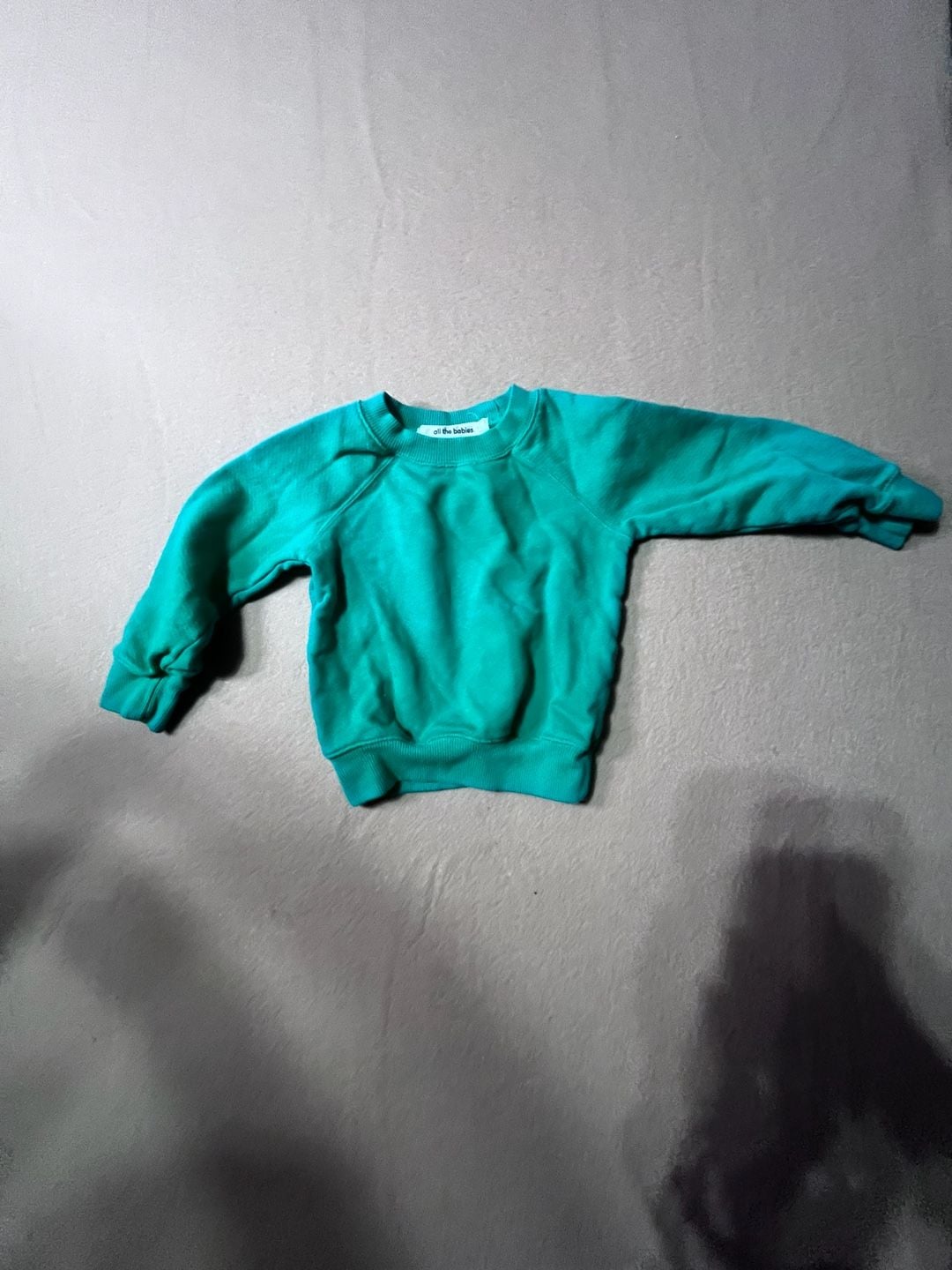 All The Babies Crewneck Sweatshirt Size 3-6M Green Organic Cotton 2