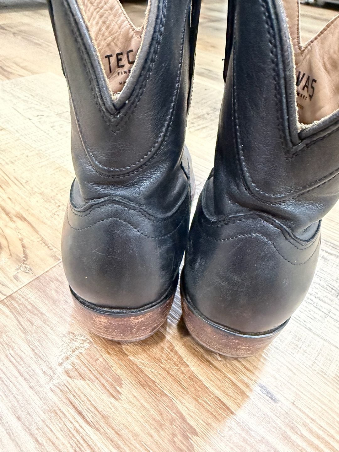 Tecovas The Penny Women's Western Ankle Boots Midnight Black Leather 7