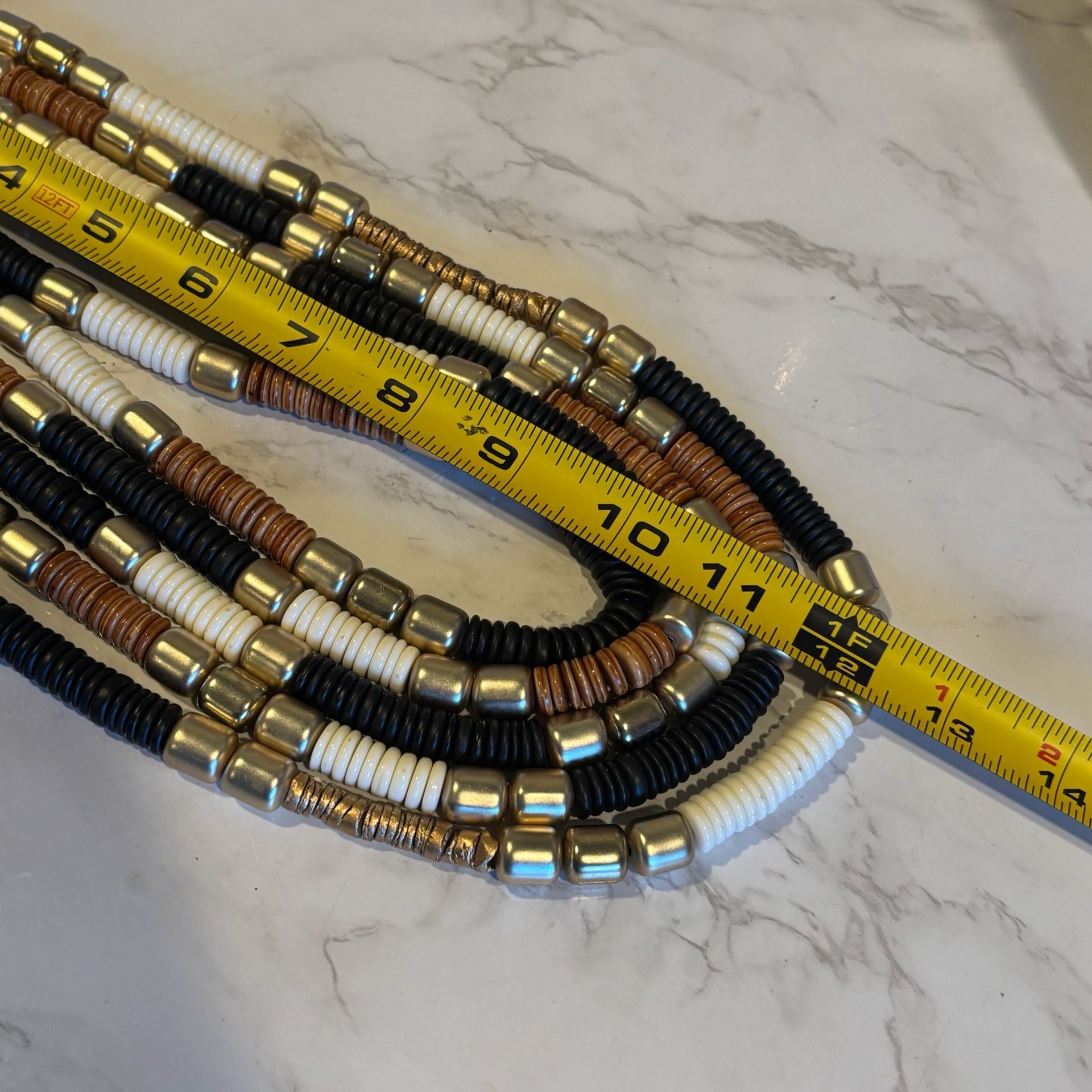 Chico's Multi Strand Black Gold  Statement Necklace 8