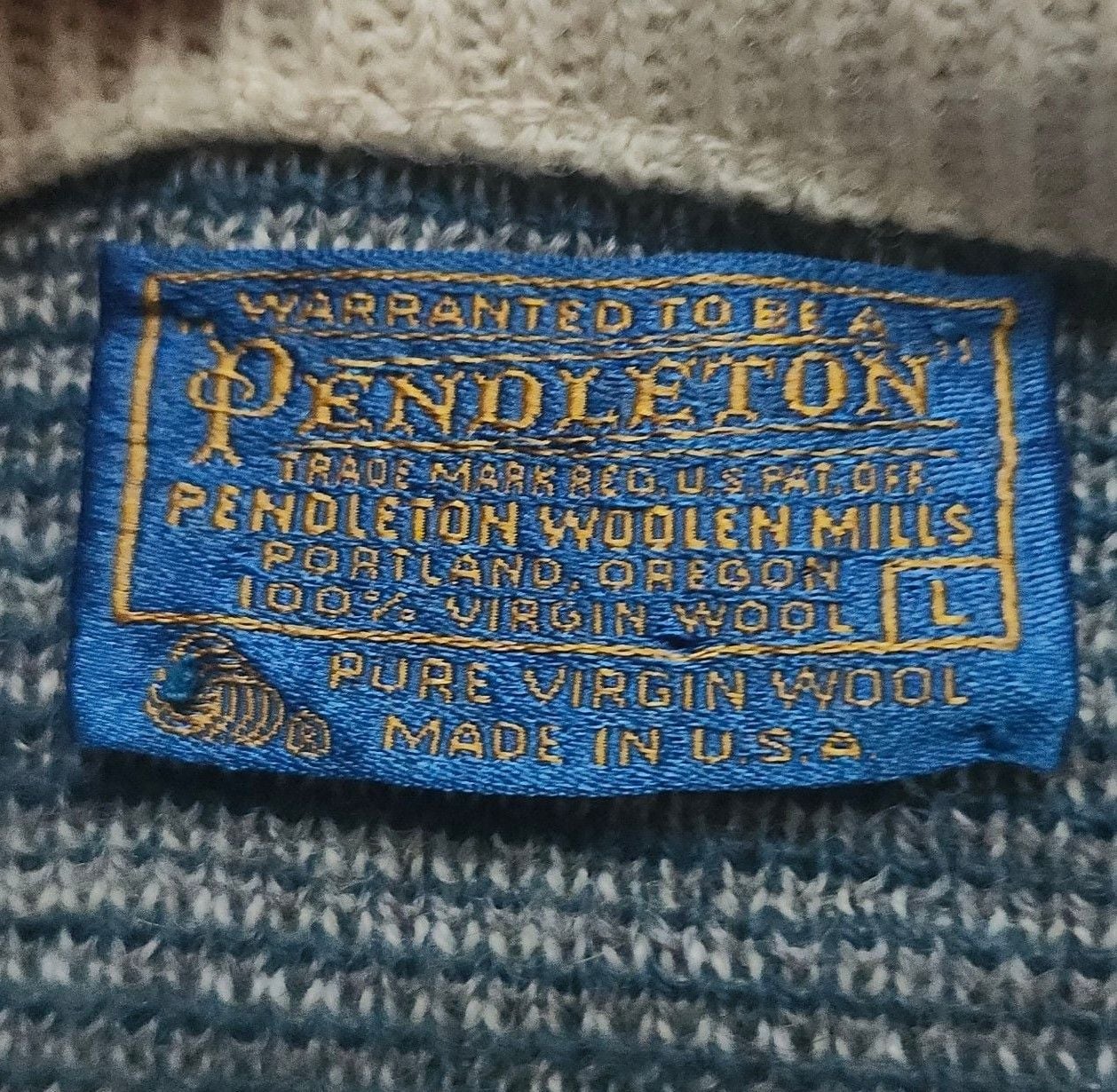 Vintage Pendleton Pullover Sweater Size L Gray Snowflake Wool Made In USA 3