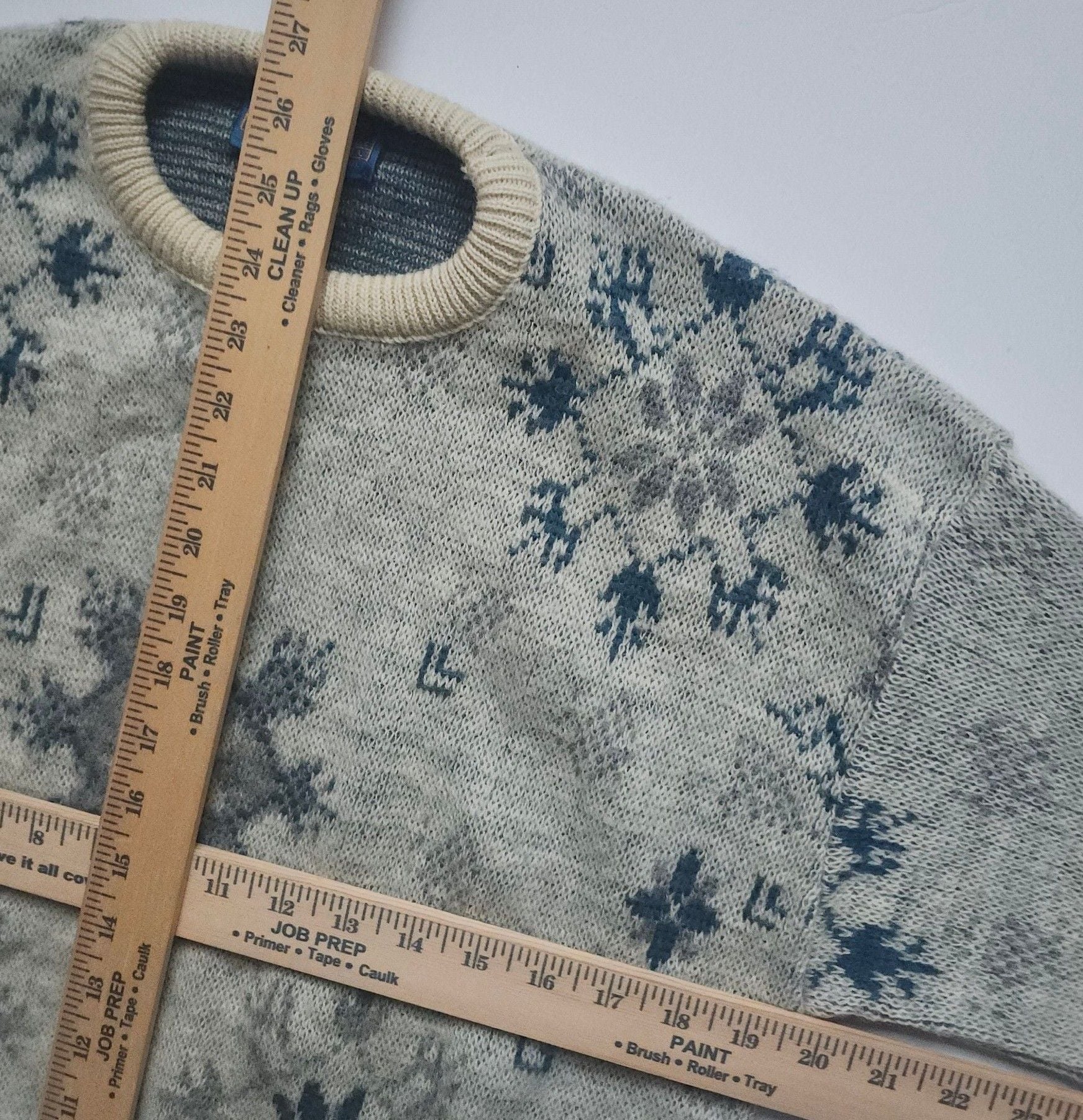 Vintage Pendleton Pullover Sweater Size L Gray Snowflake Wool Made In USA 4