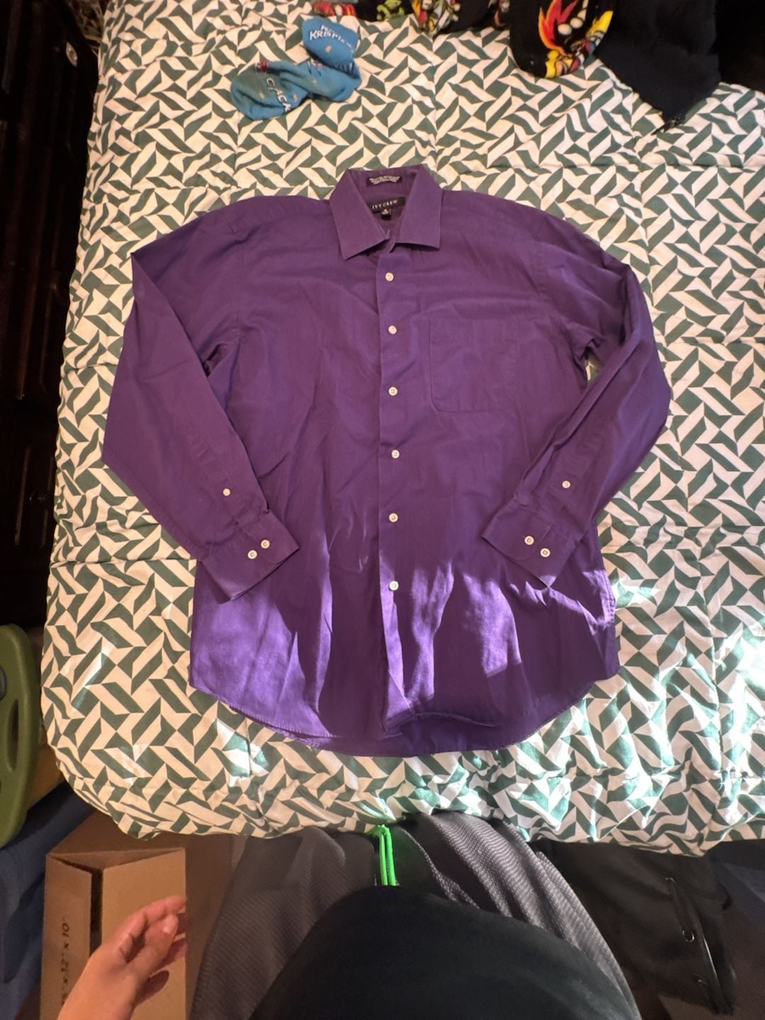 Ivy Crew Dress Shirt Size M 15-15 1/2 32/33 Purple Long Sleeve 2