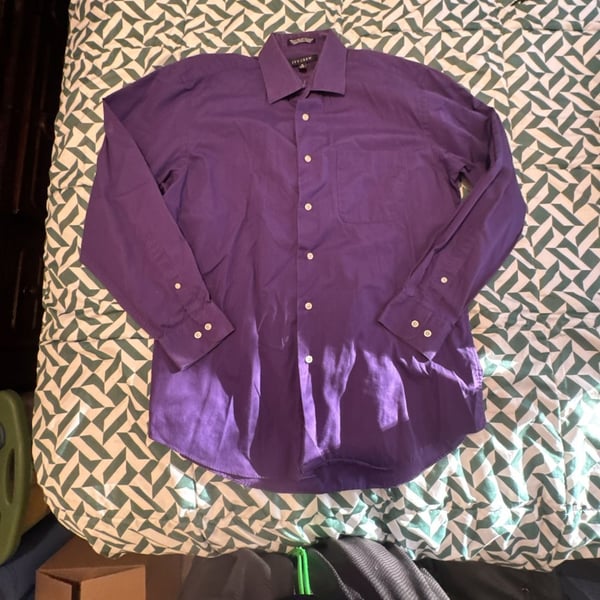 Ivy Crew Dress Shirt Size M 15-15 1/2 32/33 Purple Long Sleeve
