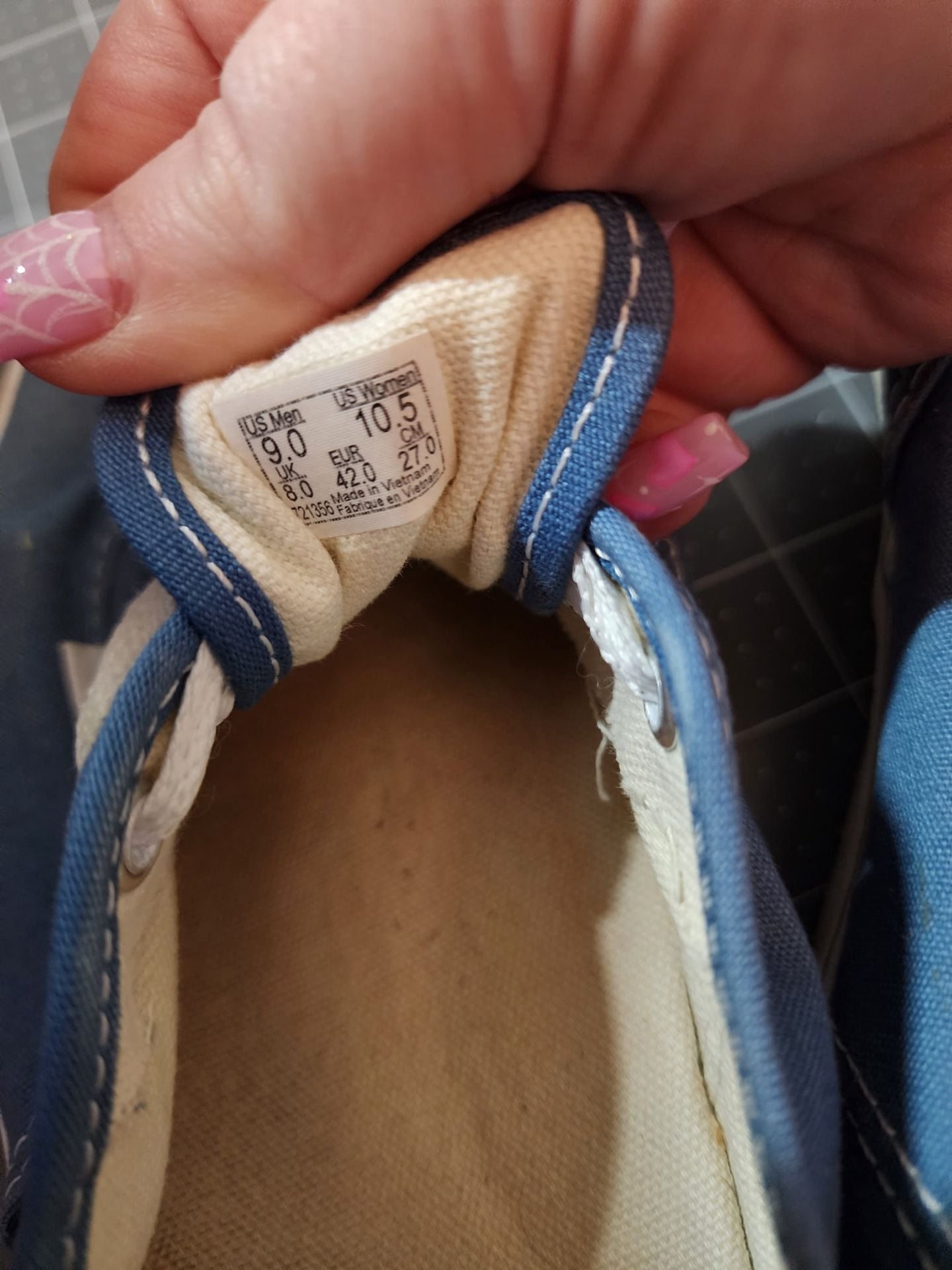 Vans Authentic Size 9 Blue Canvas Lace Up Sneakers 4