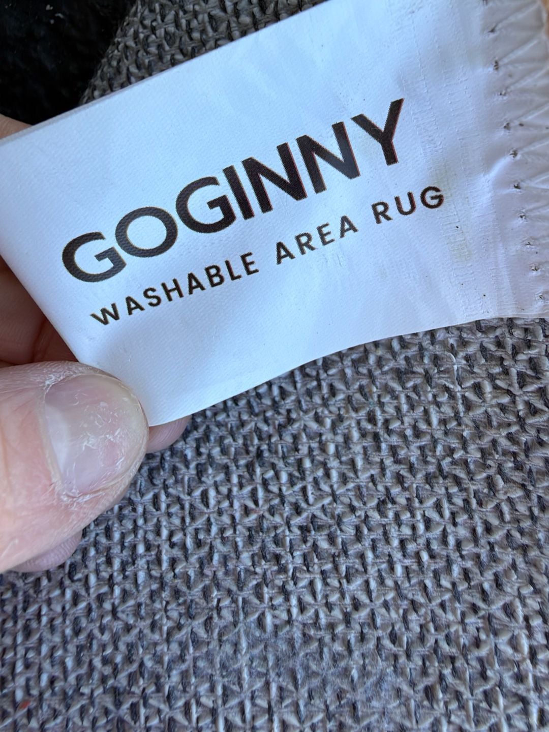 GOGINNY Washable Area Rug Brown White Checkerboard Diamond Pattern 3