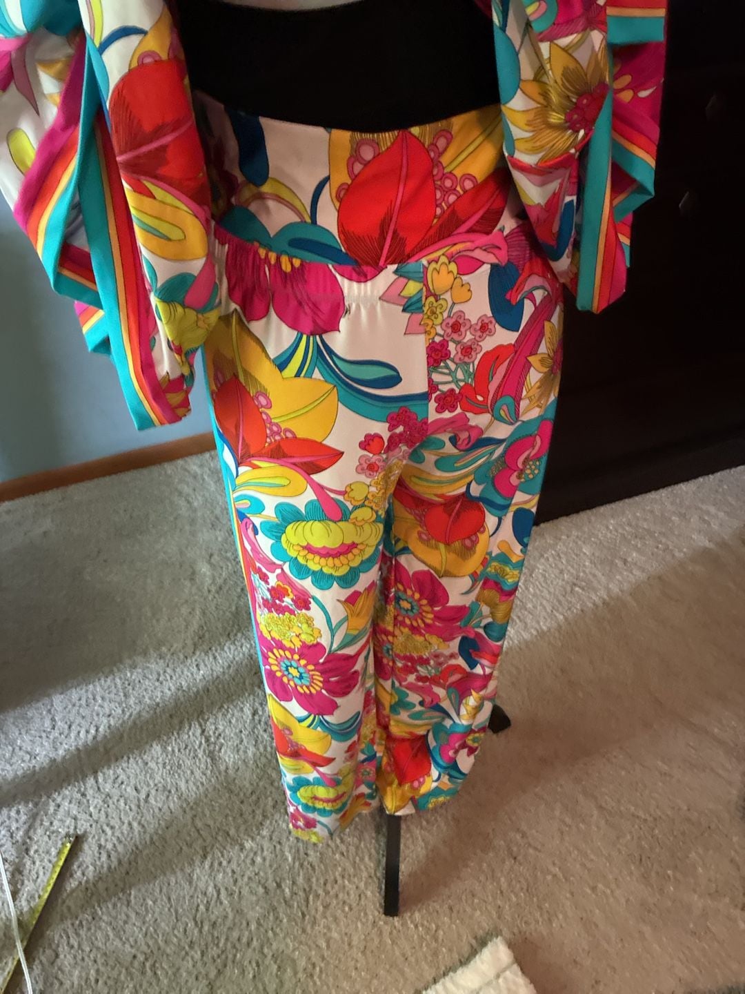 Trina Turk Fontaine Tunic Pant Set Multi Floral Sz L A804 3