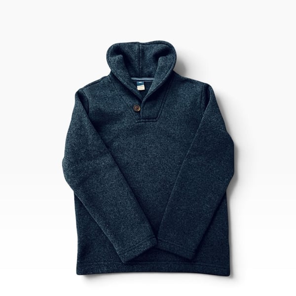 Old Navy Shawl Collar Sweater Kids M (8) Blue Fleece