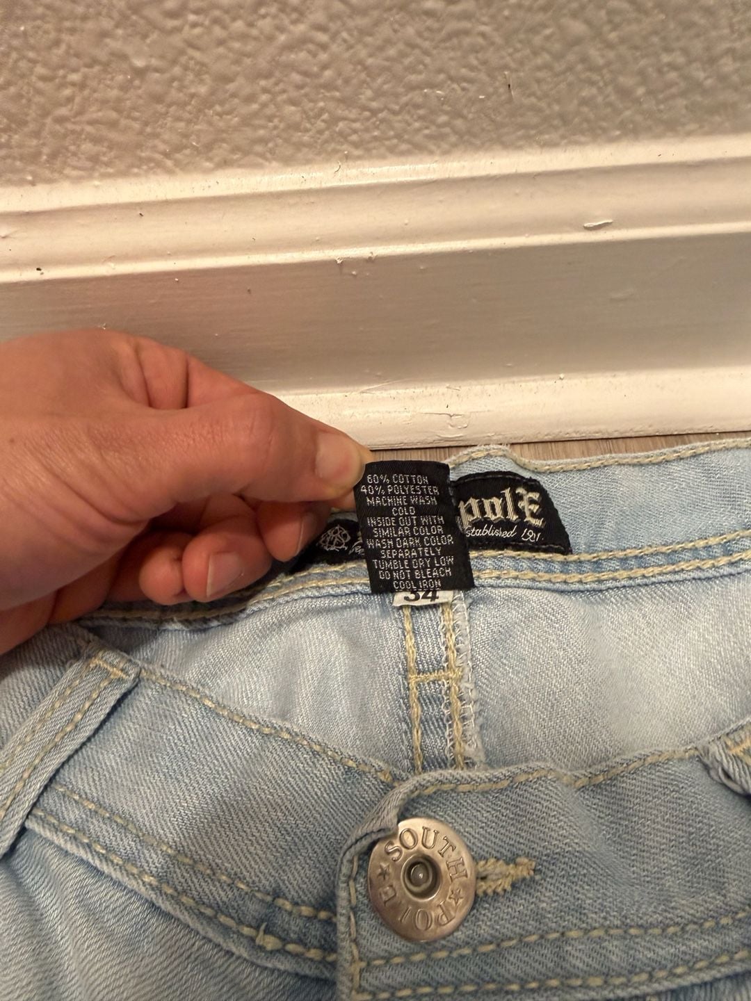 Southpole Jeans Size 34 Light Wash Straight Denim Y2K Baggy 5