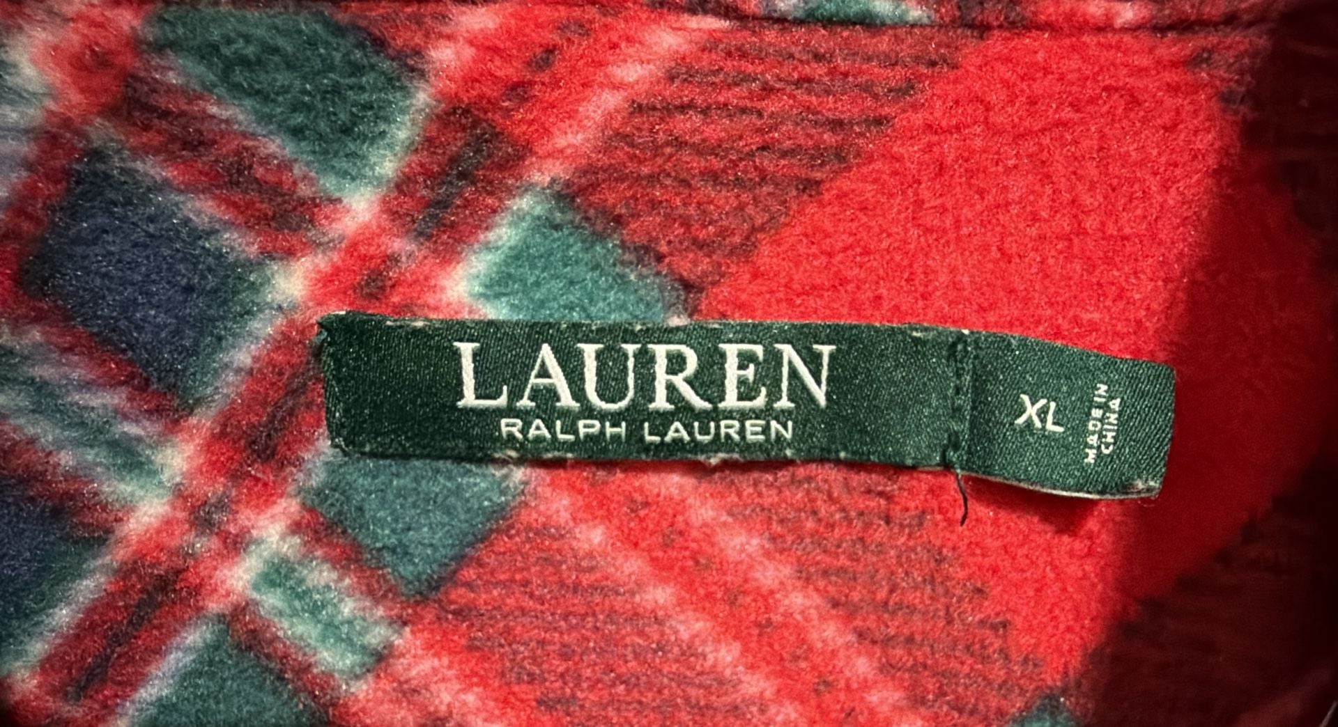 Lauren Ralph Lauren Fleece Pajama Set Size XL Red Plaid 2
