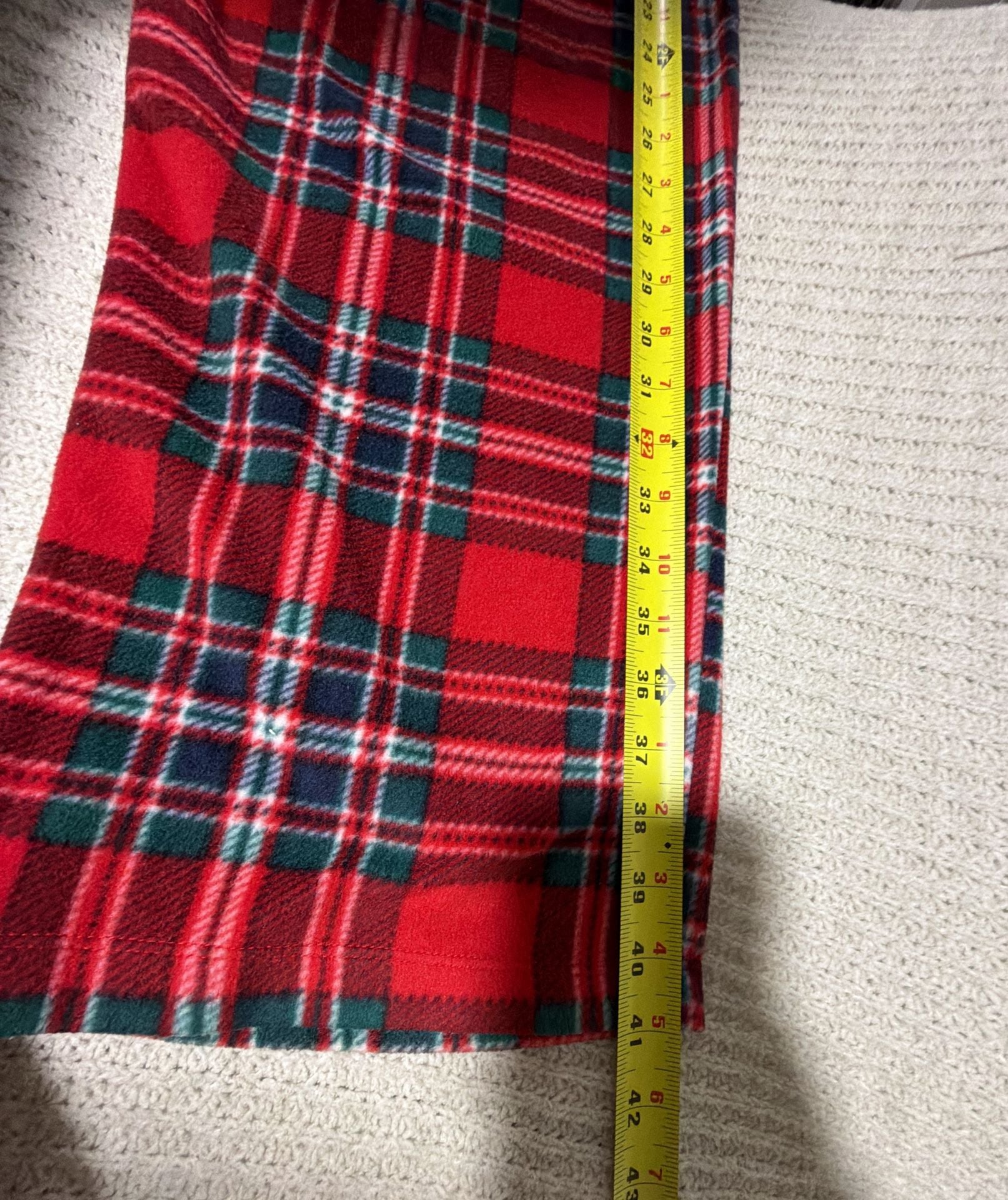 Lauren Ralph Lauren Fleece Pajama Set Size XL Red Plaid 6