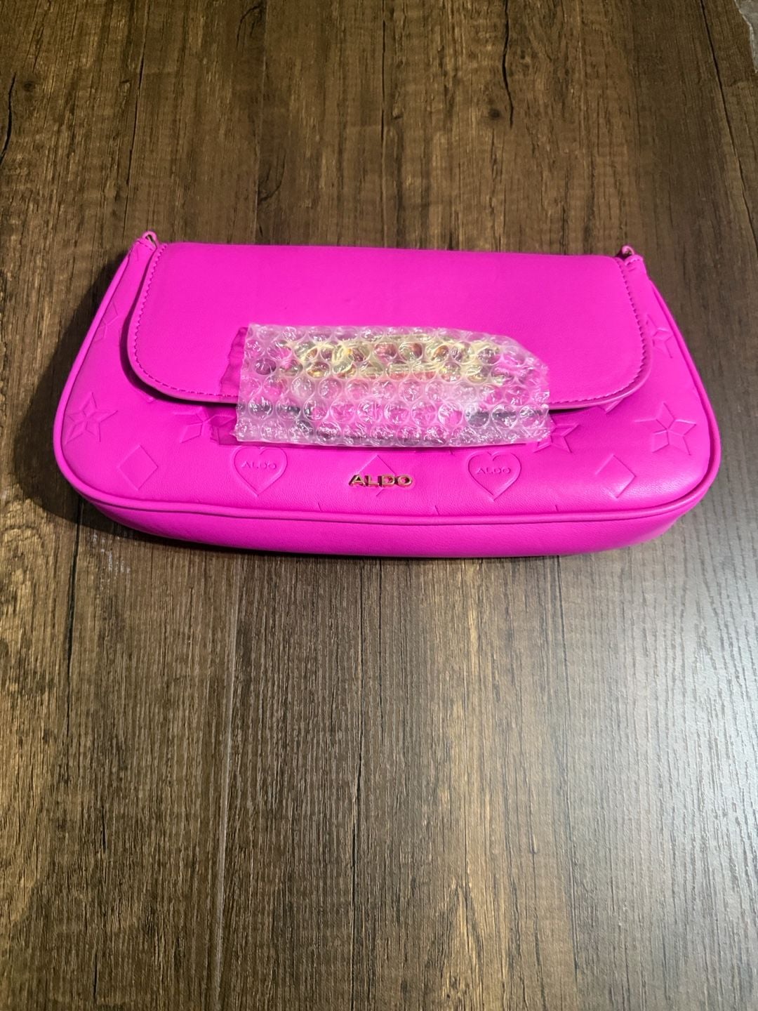 ALDO Fuchsia Pink Shoulder Bag with Gold Chain – New Without Tags 1