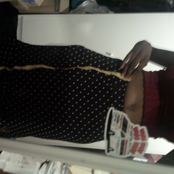 Polka Dot Midi Skirt Black White