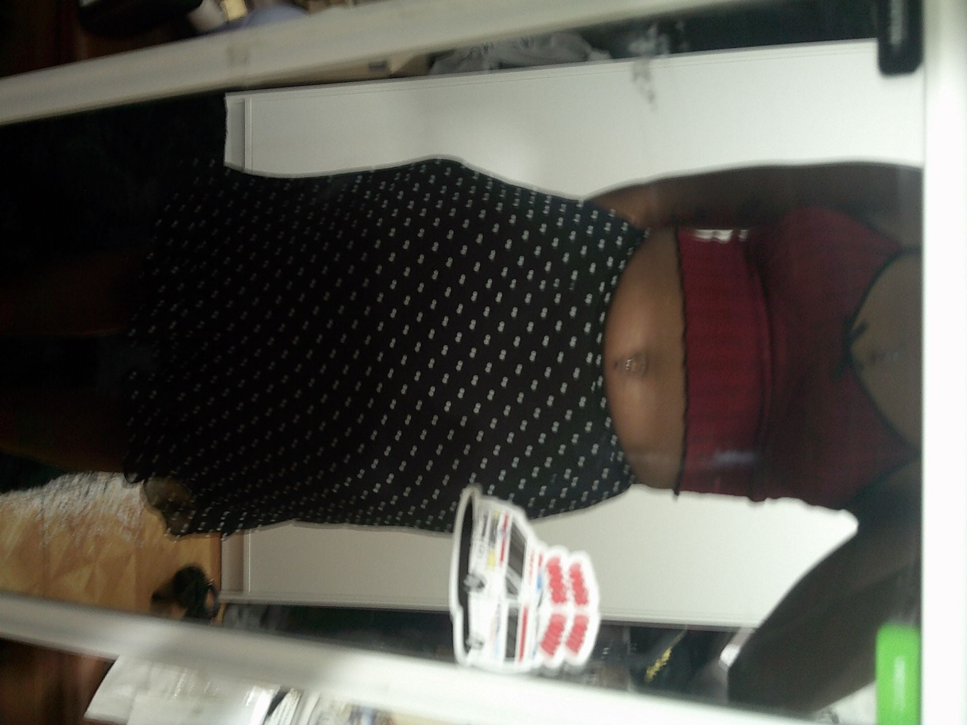 Polka Dot Midi Skirt Black White 3