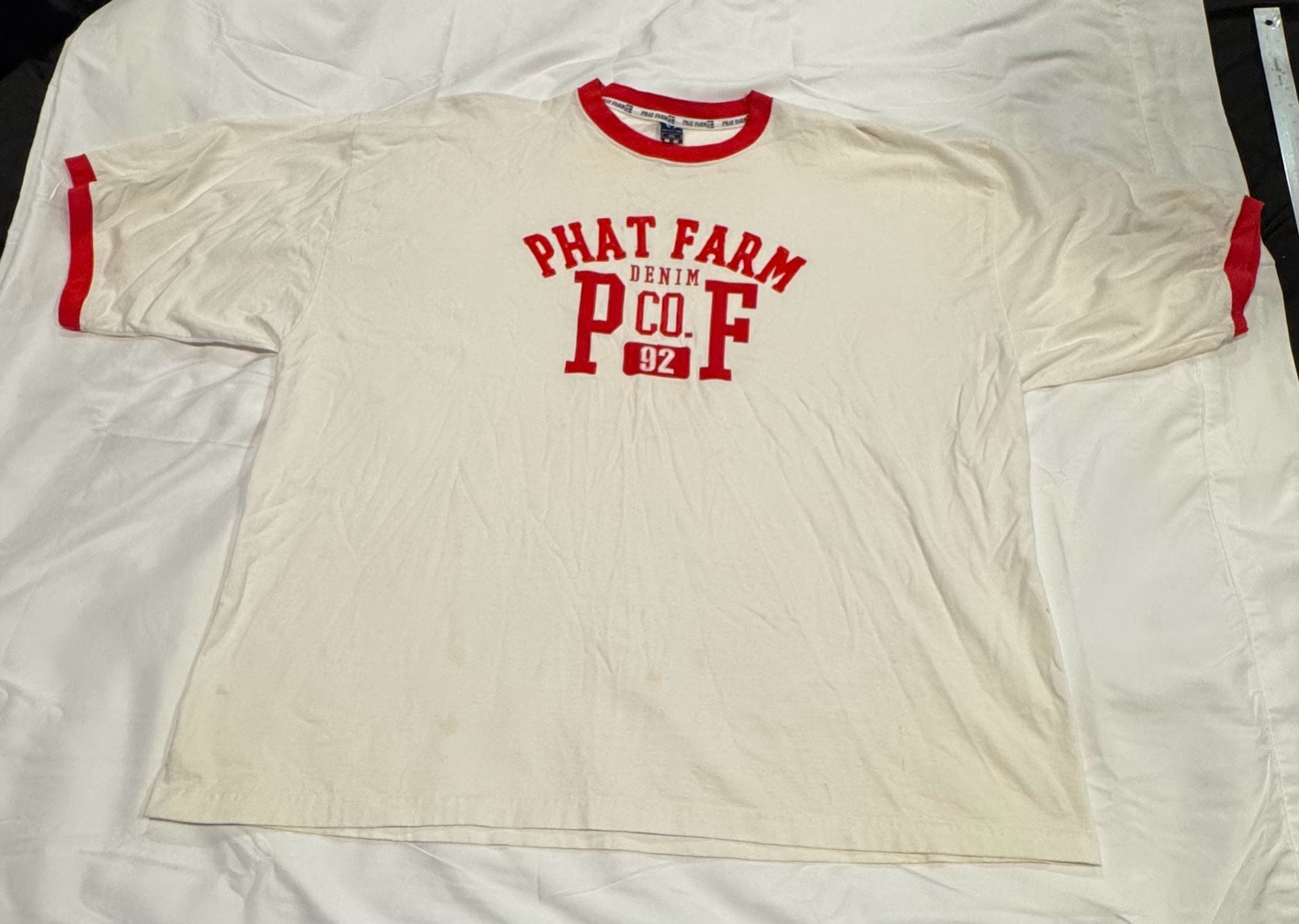 Y2K 2000’s Rap Phat Farm Graphic Ringer T-Shirt Size 3XL 2
