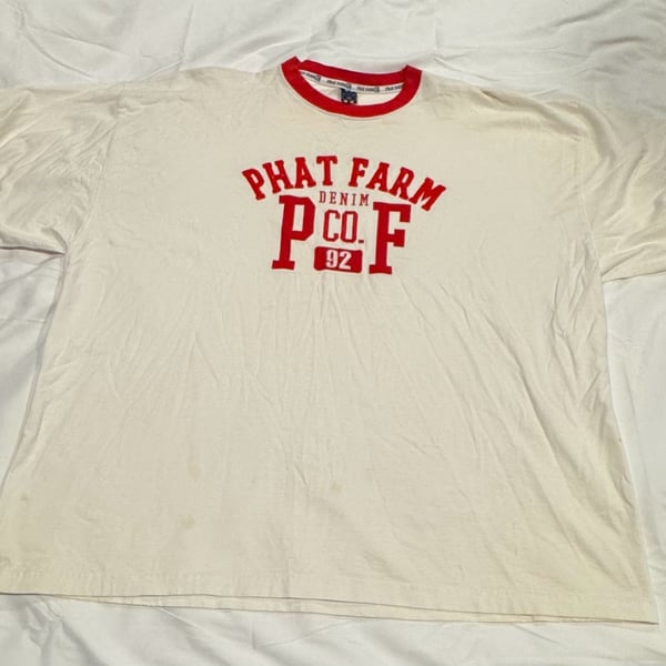 Y2K 2000’s Rap Phat Farm Graphic Ringer T-Shirt Size 3XL 
