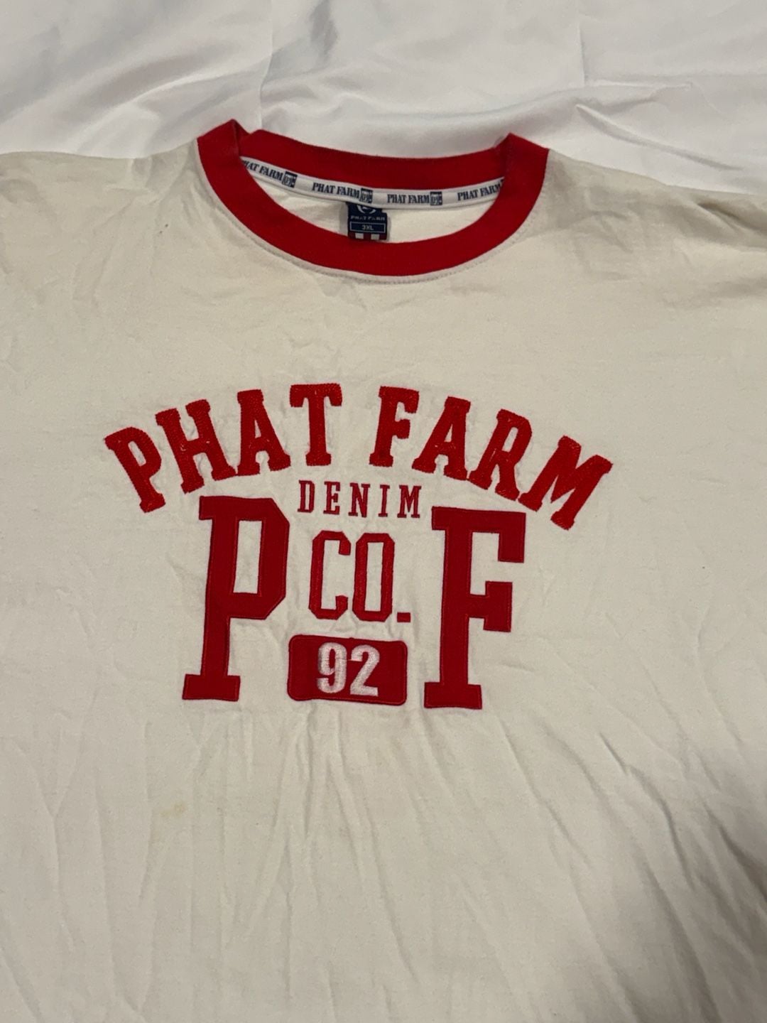 Y2K 2000’s Rap Phat Farm Graphic Ringer T-Shirt Size 3XL 3