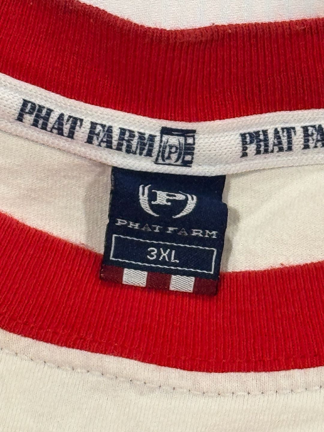 Y2K 2000’s Rap Phat Farm Graphic Ringer T-Shirt Size 3XL 5