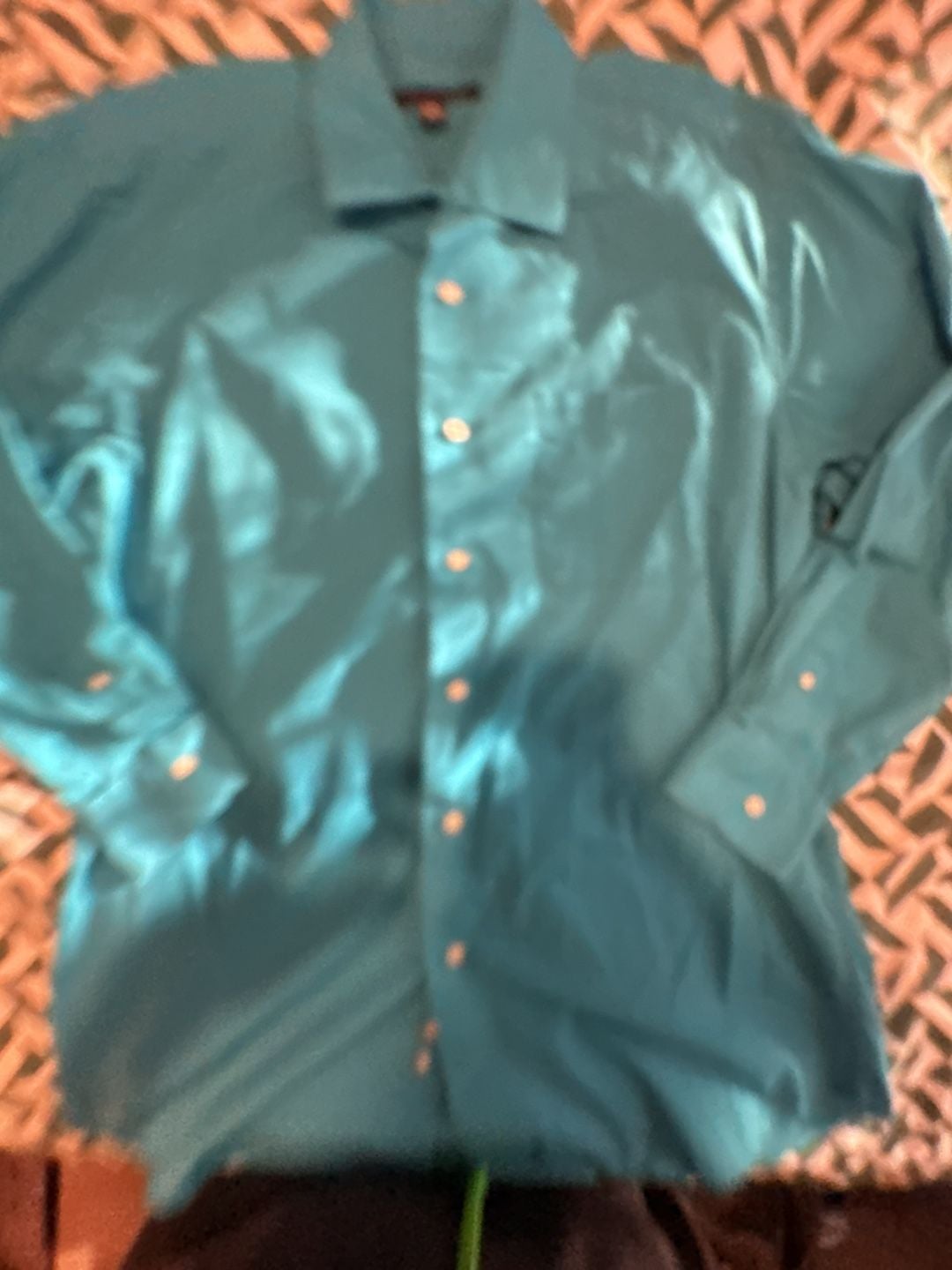 Ivy Crew Dress Shirt Size 16-16.5 32/33 Teal Long Sleeve Button Down 1