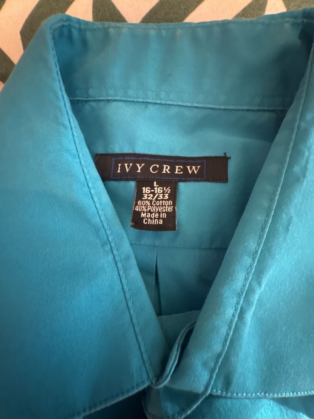 Ivy Crew Dress Shirt Size 16-16.5 32/33 Teal Long Sleeve Button Down 2
