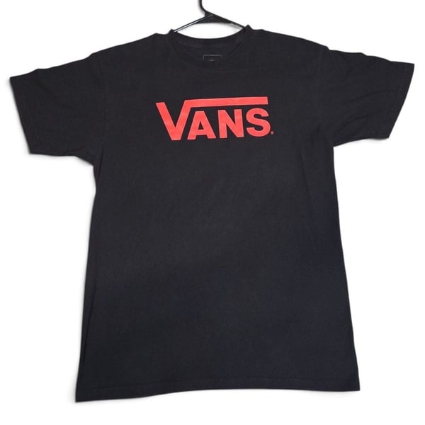 Vans Classic Fit T-Shirt Size Medium Black Red Logo Graphic