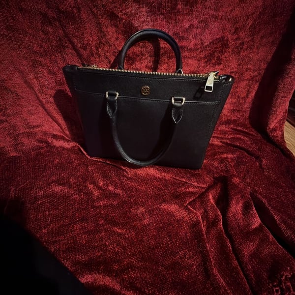 Tory Burch Robinson Black Saffiano Leather Tote Bag