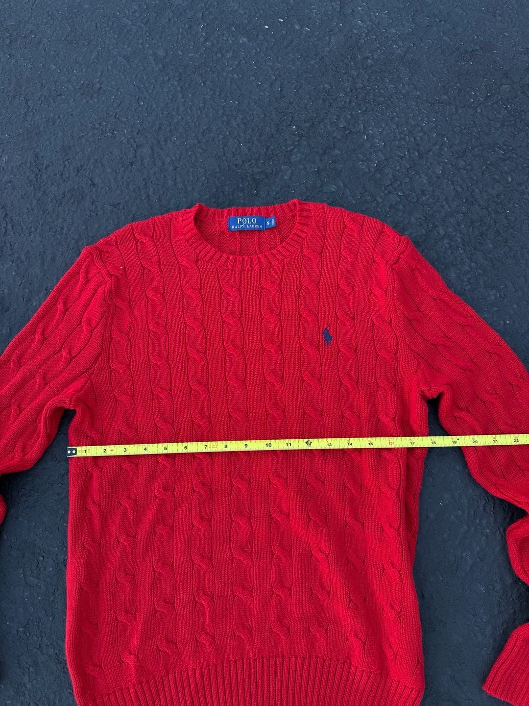 Polo Ralph Lauren Cable Knit Crew Neck Sweater Size S Red 7