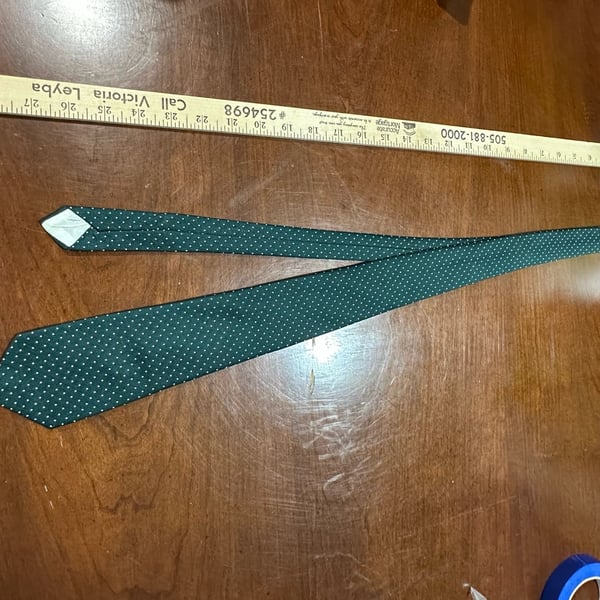 Custom Tailored Necktie Green White Polka Dot Silk