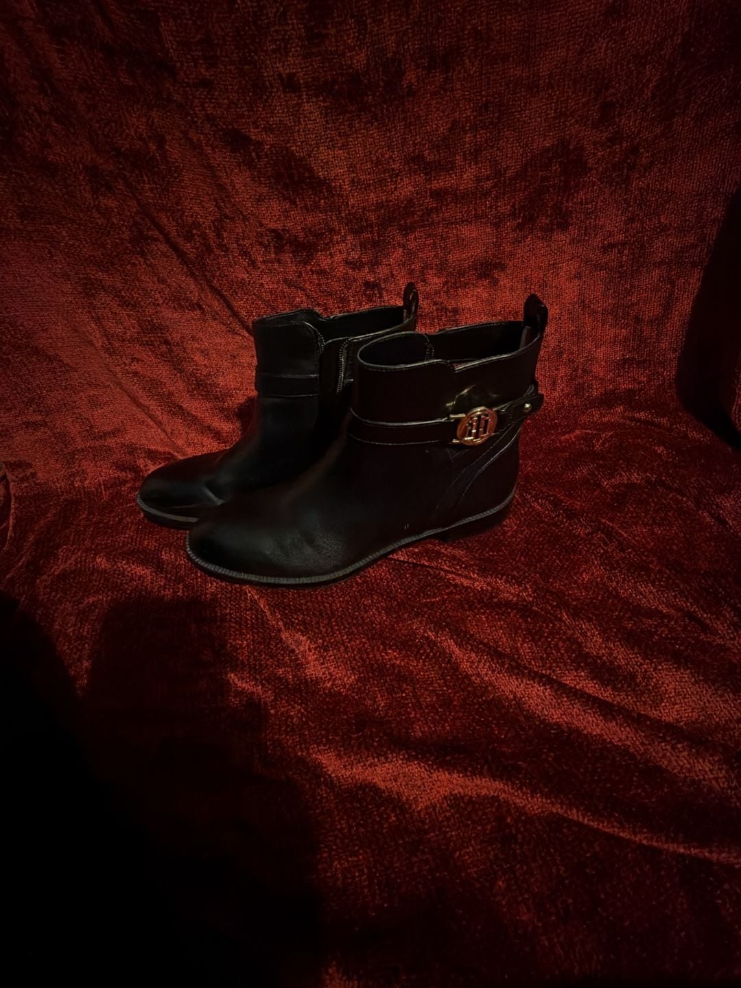 Tommy Hilfiger Rumore Ankle Boots Size 9M Black Buckle Zip 2