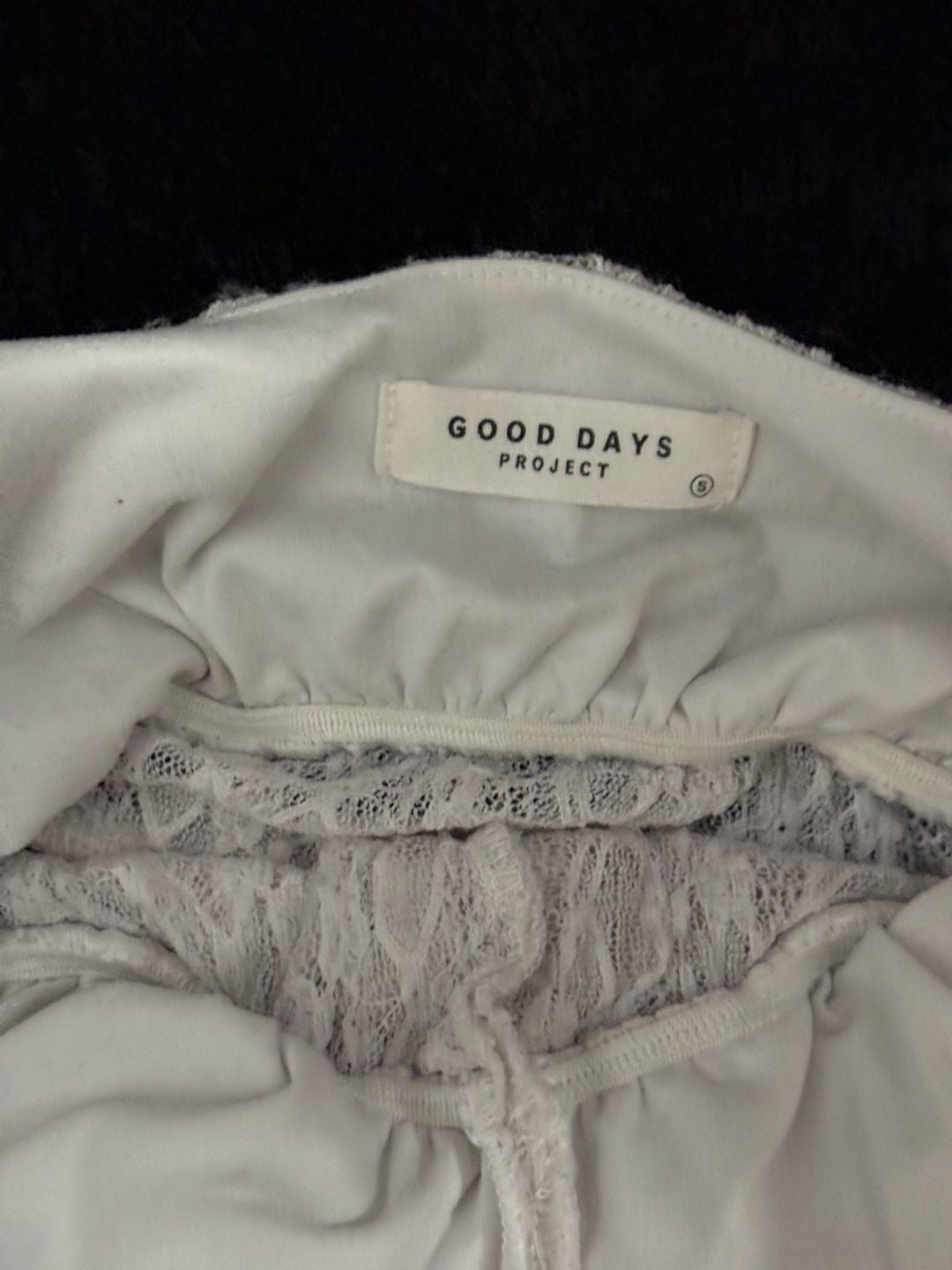 Good Day Project Lace Camisole Top White Tie Front Ruffle Crop 8