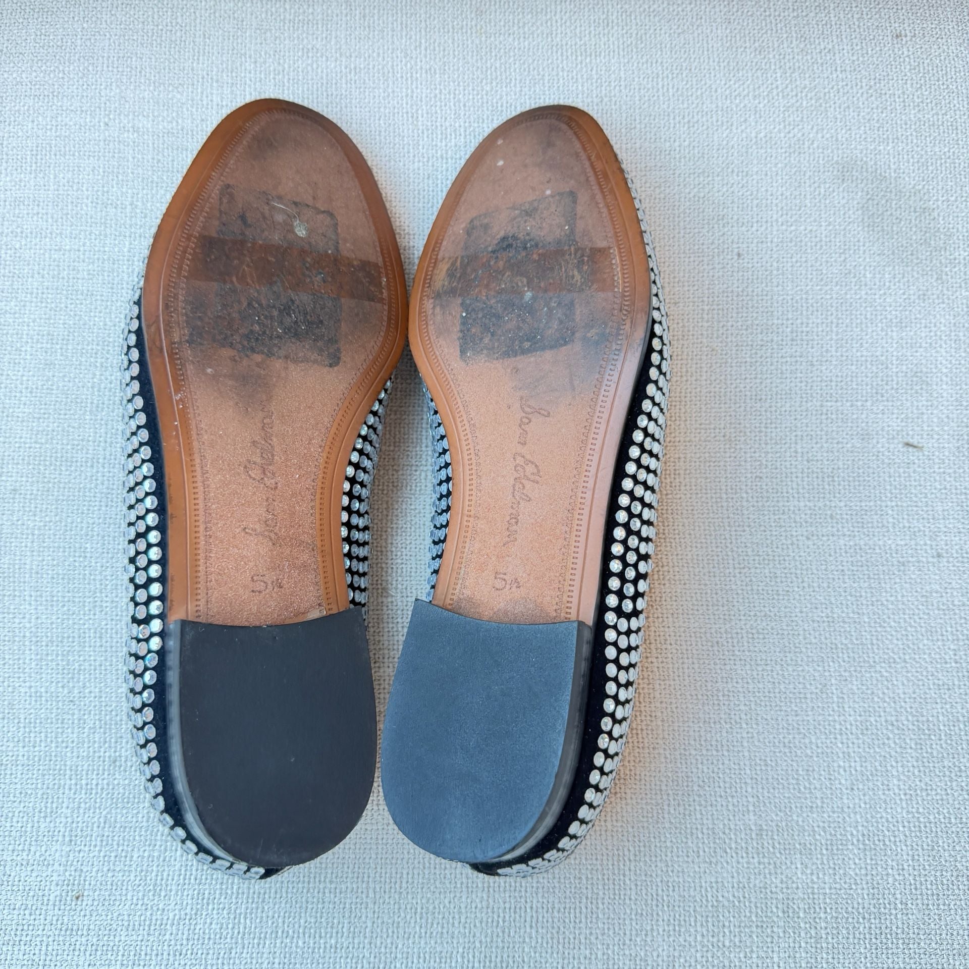 Sam Edelman Loraine Glitz Bit Loafers Black Rhinestone Crystal 7