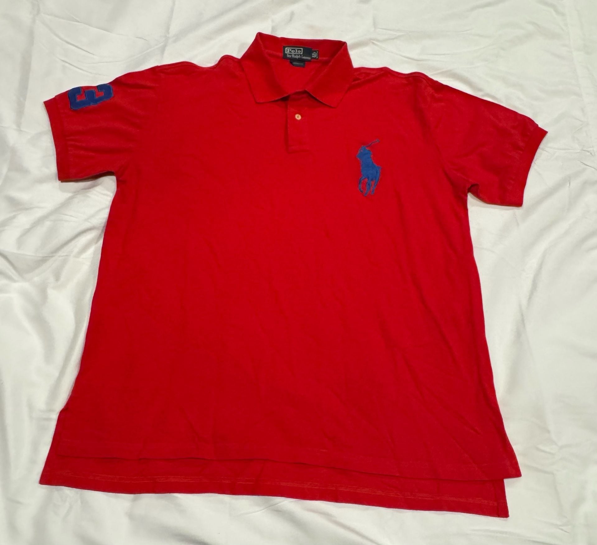 Polo Ralph Lauren Big Pony Polo Shirt XXL Red Custom Fit vintage Y2K 2