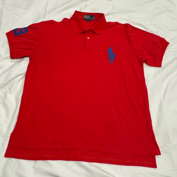 Polo Ralph Lauren Big Pony Polo Shirt XXL Red Custom Fit vintage Y2K