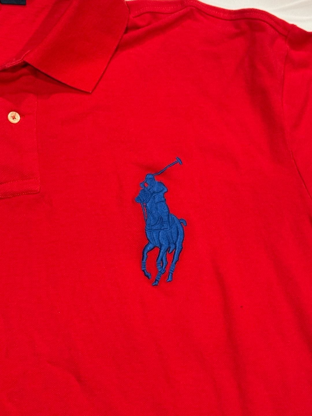 Polo Ralph Lauren Big Pony Polo Shirt XXL Red Custom Fit vintage Y2K 3