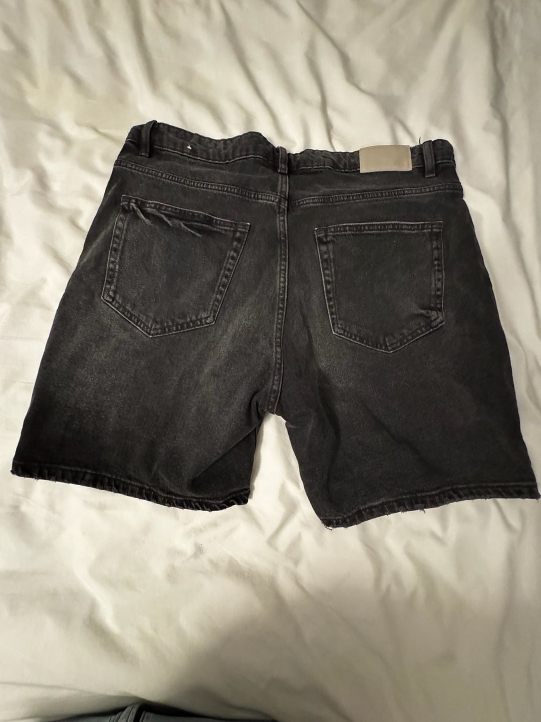 Zara Denim Shorts Size 36 Black Raw Edge Jorts 3