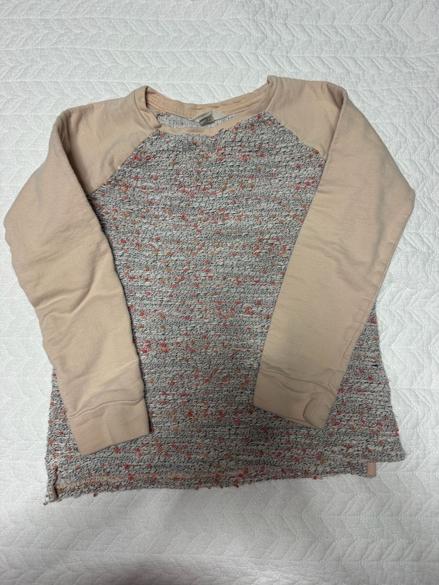 Lands' End Kids Pullover Sweater Size S 7-8 Pink Marled Tweed 1
