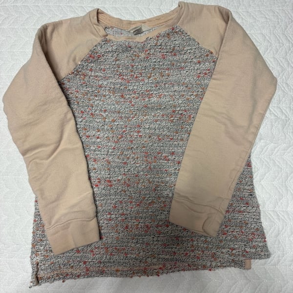 Lands' End Kids Pullover Sweater Size S 7-8 Pink Marled Tweed