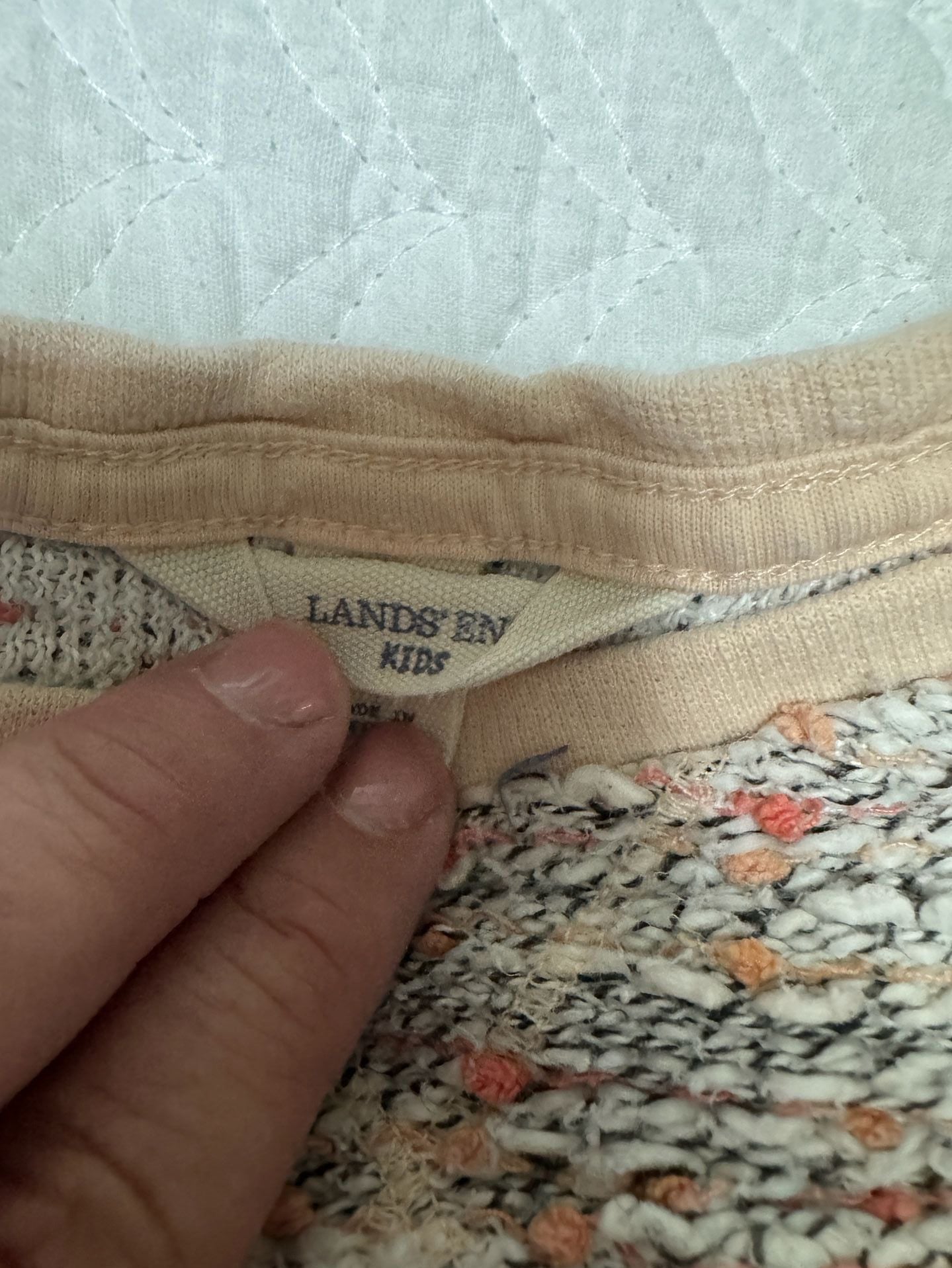 Lands' End Kids Pullover Sweater Size S 7-8 Pink Marled Tweed 2