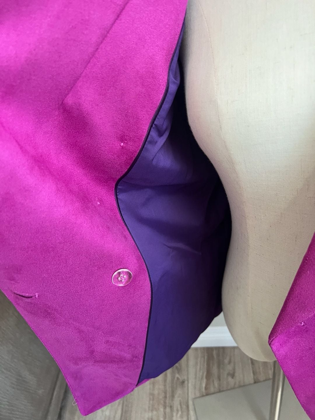 White House Black Market Ultra Suede Studio Blazer Size 6 Fuchsia Pink 9