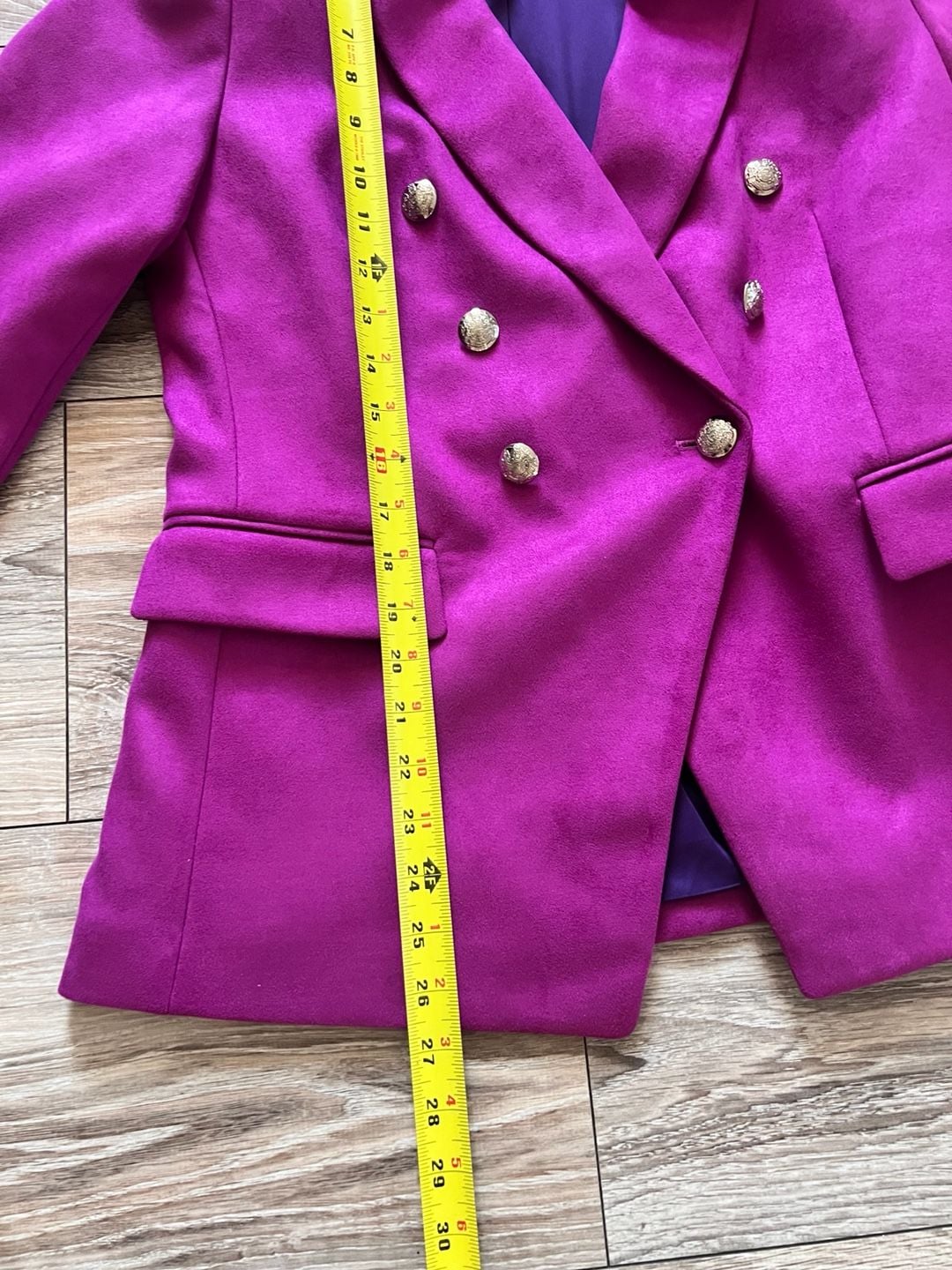 White House Black Market Ultra Suede Studio Blazer Size 6 Fuchsia Pink 10