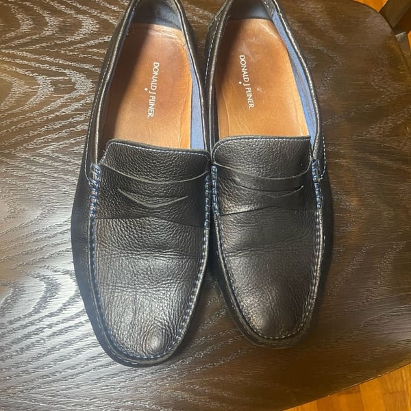Donald J Pliner Varran Loafer Size 12M Black Leather Driving Shoes