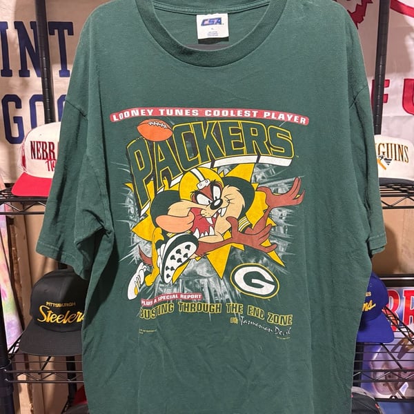 CSA Green Bay Packers Taz T-Shirt Size XL 1997 Vintage