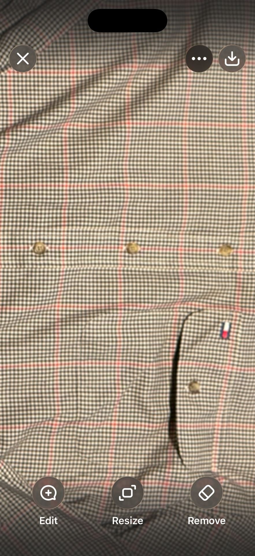 Tommy Hilfiger Mens XL Houndstooth Red Plaid Soft Cotton Shirt 6