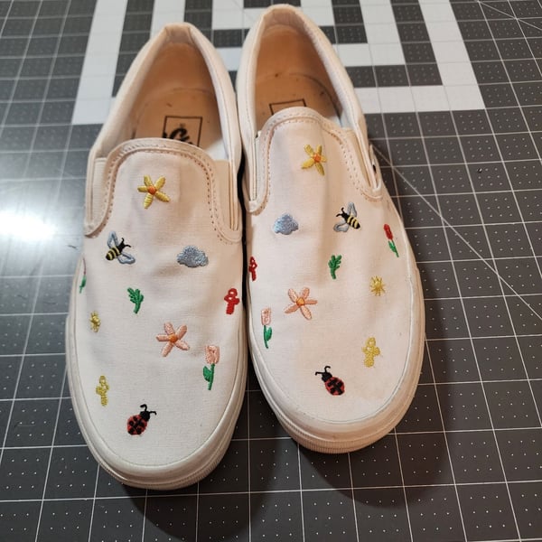 Vans Garden Party Classic Slip-On Shoes True White