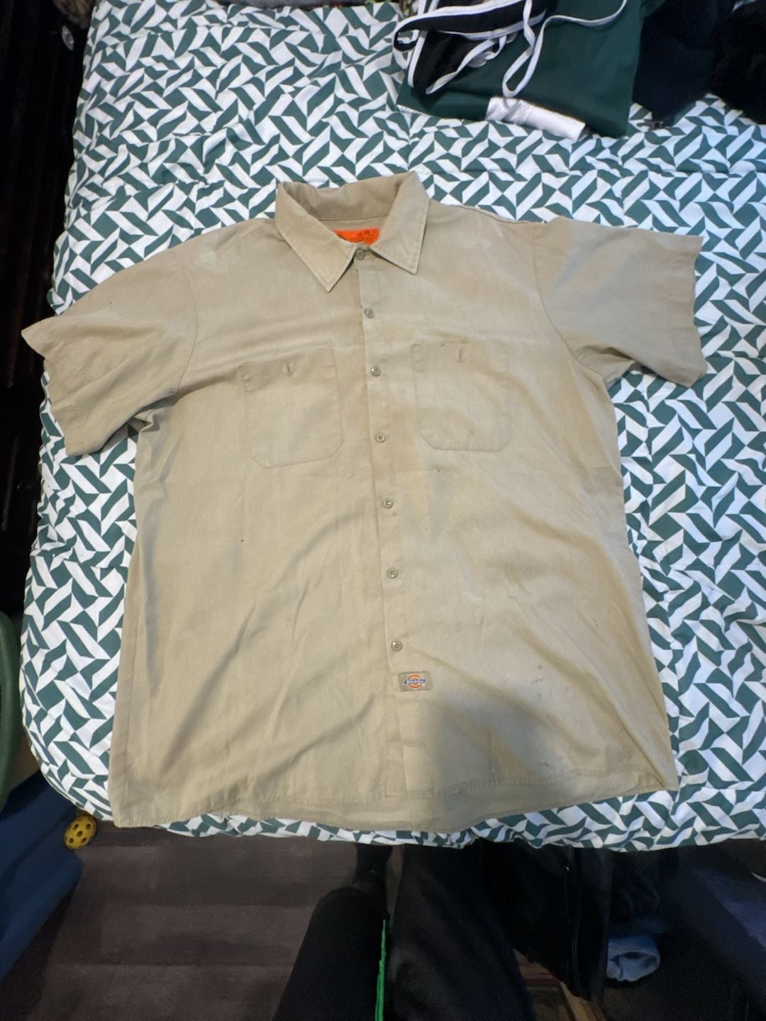 Dickies Short Sleeve Work Shirt Size 2XL-RG Tan Button Up 2