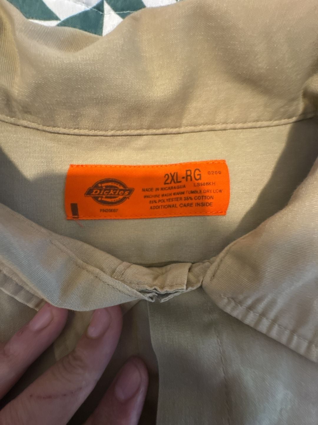 Dickies Short Sleeve Work Shirt Size 2XL-RG Tan Button Up 3