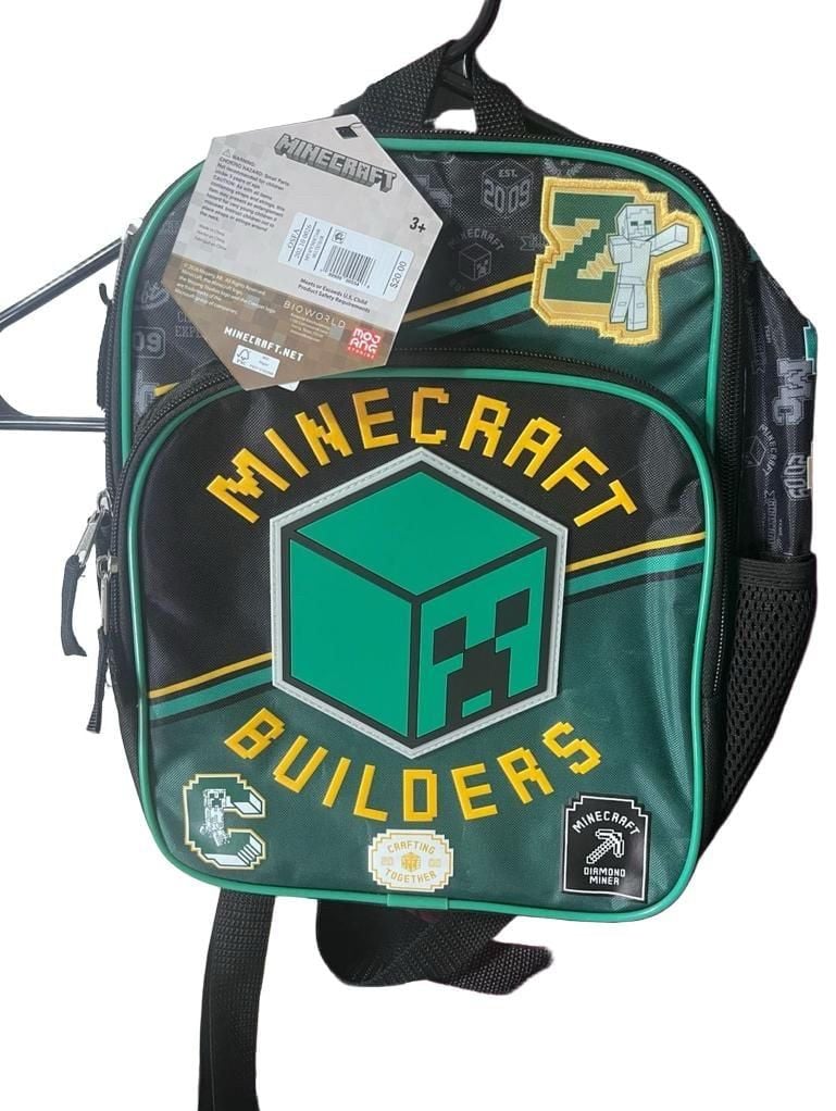 Bioworld Minecraft Builders Backpack Green Black OSFA 2
