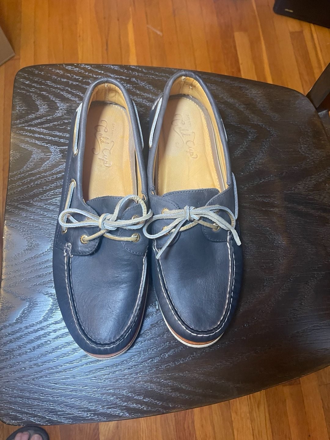 Sperry Gold Cup Authentic Original 2-Eye Boat Shoe Size 12 M Navy Leather 2